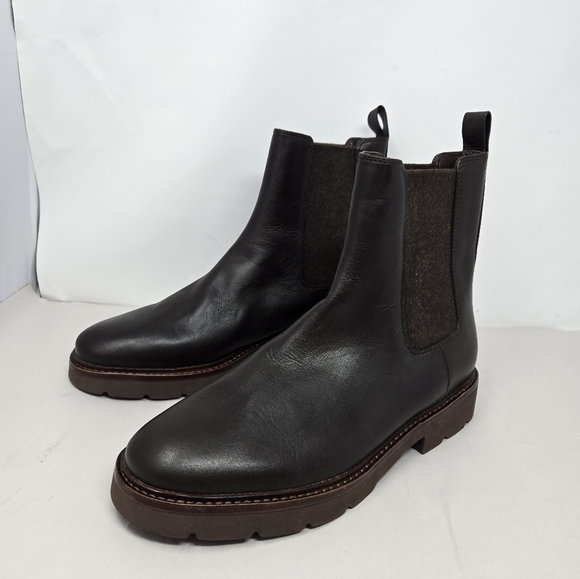 Vince Ryder Womens Water Resistant Bootie Sz 9M Chelsea Chocolate Brown Leather - Picture 3 of 10